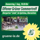 Offener Grüner Sommertreff 7.8.2025, 19:30 Uhr, Biergarten Line, Im Spitzhau, Oberaichen