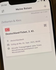 Deutschlandticket auf einem iPhone