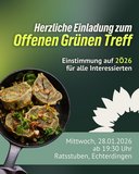 Sharepic zum Offenen Grünen Treff am 28.1., 19:30 Uhr in den Ratsstuben, Echterdingen