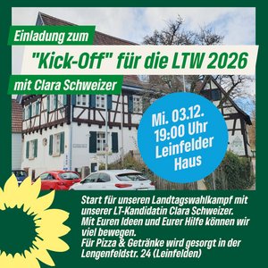 Wahlkampf Kick-off mit Clara Schweizer, Mittwoch, 3.12., 19 Uhr, Leinfelder Haus