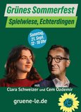Sharepic zum Sommerfest mit Clara Schweizer und Cem Özdemir