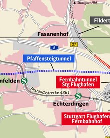 Plan des Pfaffensteigtunnels unter LE