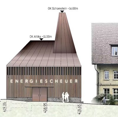 Visualisierung der geplanten Energiescheuer Visualisierung der geplanten Energiescheuer